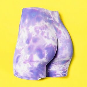 AUROLA Dream Purple Tie Dye Seamless Scrunch Workout Shorts Women’s XS